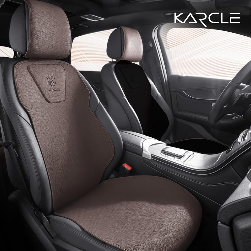 Karcle Coprisedili Auto in Pelle Nappa Set Completo Coprisedili in Pelle Double Face Protezione Sedile Auto Traspirante Antiscivolo Sedile Auto