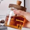 Honey Jar High Borosilicate Glass Sealed Tank with Wooden Lid Mixing Rod Wood Dip Sticks Transparent Honey Sealed Storage Jars