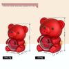 Rotating Acrylic Jewelry Box with Teddy Bear & Eternal Rose for Valentine's Day