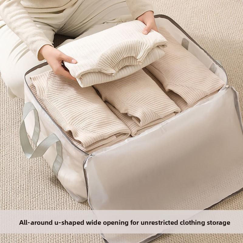 Transparent Clothes Storage Bag With Reinforced Handles For Bedroom Organization And Moving