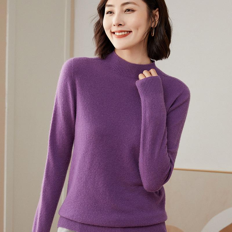 Women Sweater 100% Merino Wool MODERN NEW SAGA Winter Wool Pullover Turtleneck Autumn Jumper Female Knit Top