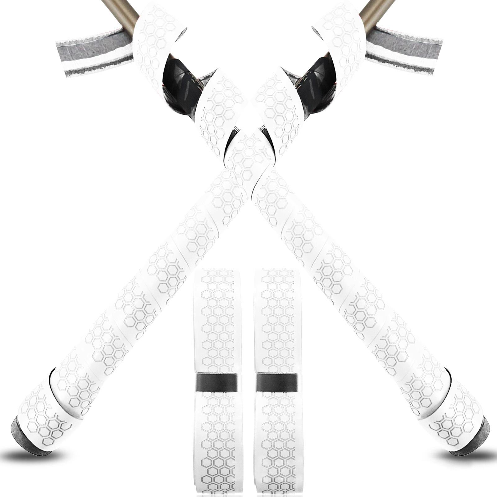 

2 шт. Самоклеящиеся обмоточные ленты для грипов гольф-клубов - Противоскользящая шестигранная текстура, лента для гольф-клубов One Size белый