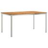 Garden Dining Set 7 Pcs Solid Acacia Wood and Stainless Steel