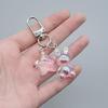 Stylish Key Chain Accessory Translucent Star and Rabbit Pendant Keyring Ornament