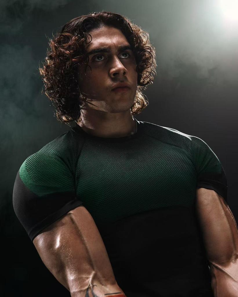 GYMSHARK Herr Quick-Dry Andningsbar Kompressionströja, Kortärmad Muskellinje T-shirt