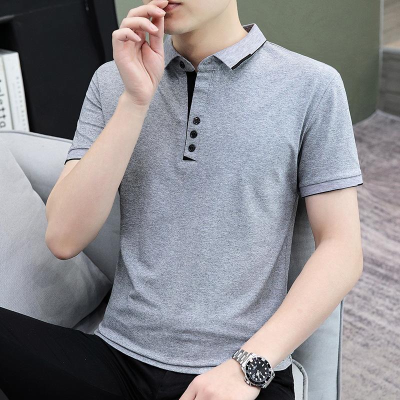 Tricou polo pentru bărbați Tricou cu mânecă scurtă pentru bărbați Top casual din bumbac pur, confortabil și respirabil