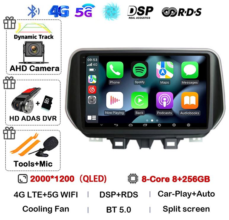 Android 14 Carplay Auto WIFI+4G For Hyundai Tucson IX35 2018 2019 2020 Car Radio Stereo Multimedia Player GPS BT 360 Camera DSP