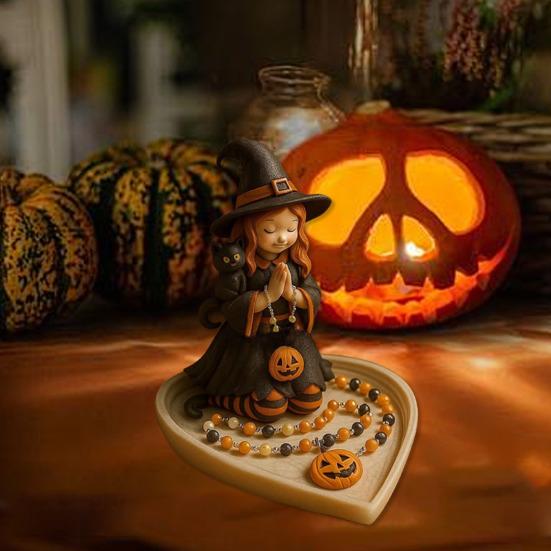 Halloween Witch Display Stand Multi-purpose Jewelry Key Trinkets Holder Organizer Home Office Desktop Decoration Ornament