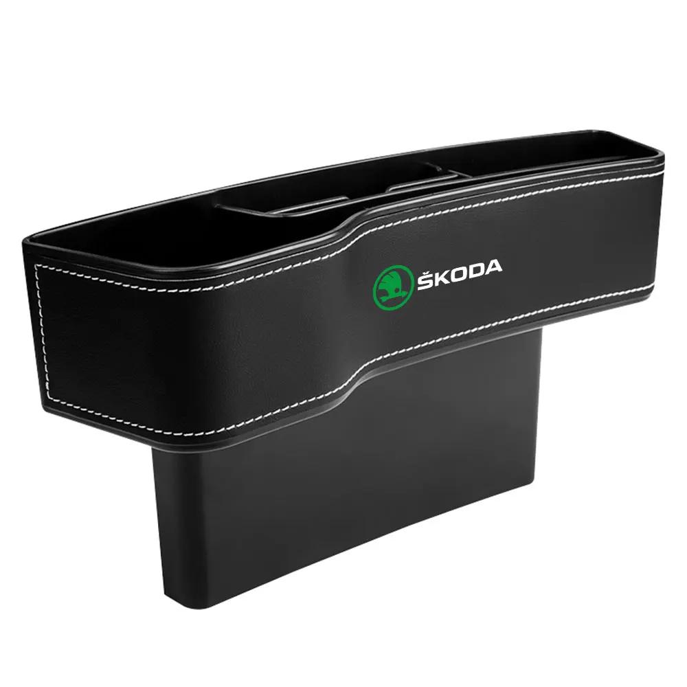 

Car Sticker 2025 New Car Seat Side Crevice Storage Box Wallet Phone Cigarette Key Bag For Skoda S Fabia Rapid Superb Octavia A5