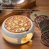 White Porcelain Tea Set with Black Ceramic Stove and Candle Base