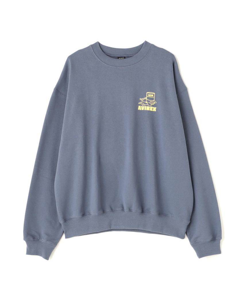AVIREX FLIGHT MECHANIC CREW NECK SWEAT(WEB&DEPOT Exclusive) L 115 Blue Gray 783-4932005