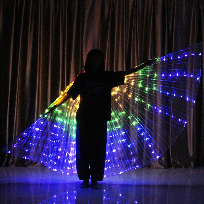 LED Light-Up Belly Dance Wings - Illuminated Cape for Performance