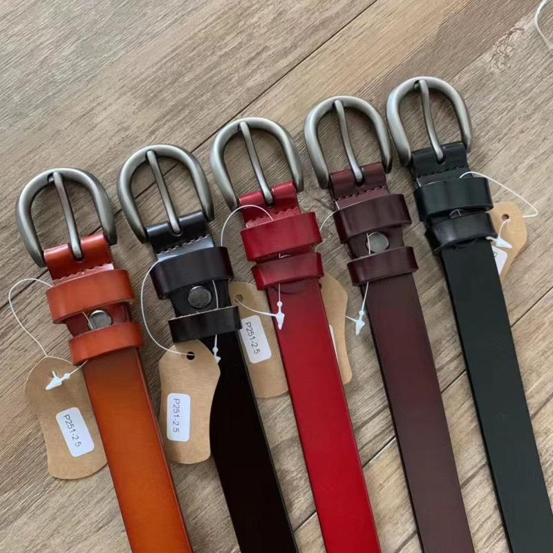 Belt Women'S Retro Niche Cowhide Leather Belt With Jeans Belt