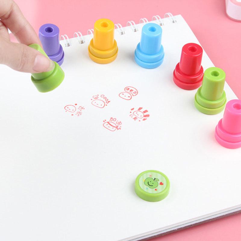 10 Pcs/ Pack Rubber Stamps Set Cute Self Inking Vegetables and Fruit Stamp Toys for Scrapbooking