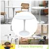 Bymaocar 31.5inch Round Dining Table Tulip Modern Style Coffee Table, Mid-century Leisure Table Home Furniture Easy to Clean
