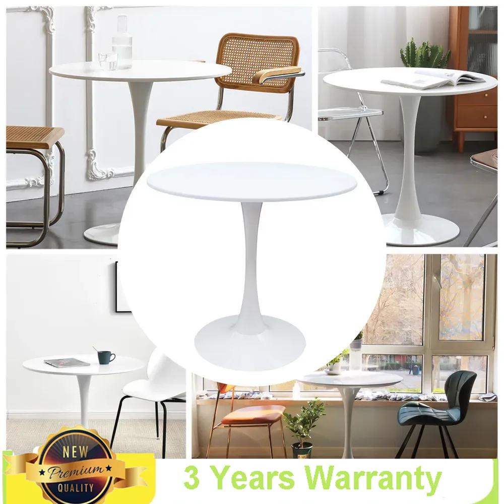 Bymaocar 31.5inch Round Dining Table Tulip Modern Style Coffee Table, Mid-century Leisure Table Home Furniture Easy to Clean