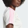 adidas Originals Baby Tea Striped Round Neck Slim Fit Short Sleeve T-Shirt Women Tops White IW5478