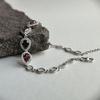 Серебряный браслет с натуральным гранатом 5.559ct, вес изделия 6,36 гр (2182160)