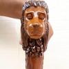 Lion Head Cane Wooden Walking Stick Design Art Ergonomic Palm Grip Handle Wood Carved Walking Gift Items for Health And Care Halloween Gift