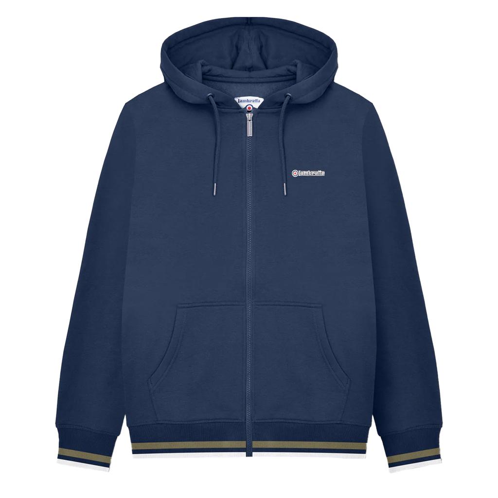 LAMBRETTA Męska bluza z kapturem na zamek AW24