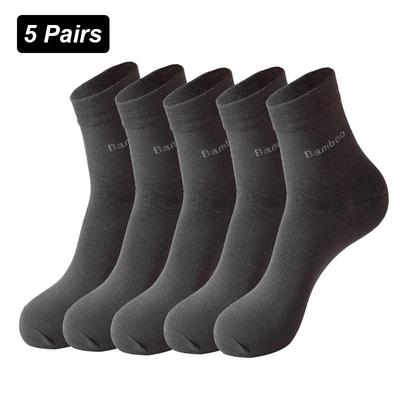 5Pairs Marke Männer Bambus faser Socken Atmungsaktivem Casual Schwarz Weiß Business Hohe Qualität Männlichen Geschenk Socken