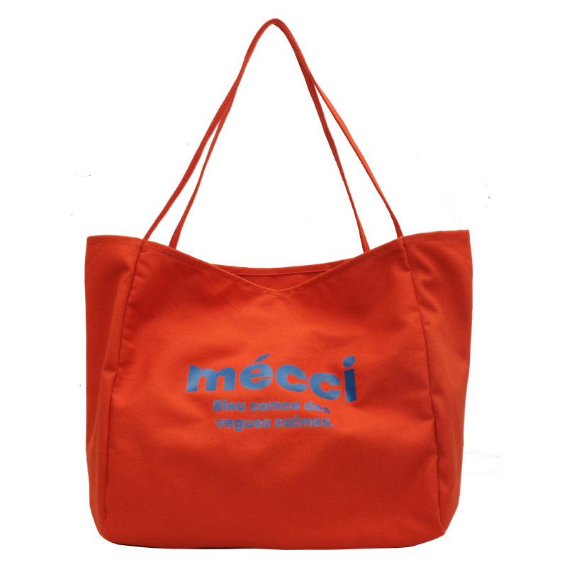 

Student canvas bag women s summer 2025 new trendy fashion casual tote bag versatile large-capacity shopping bag cloth bag помаранчевий
