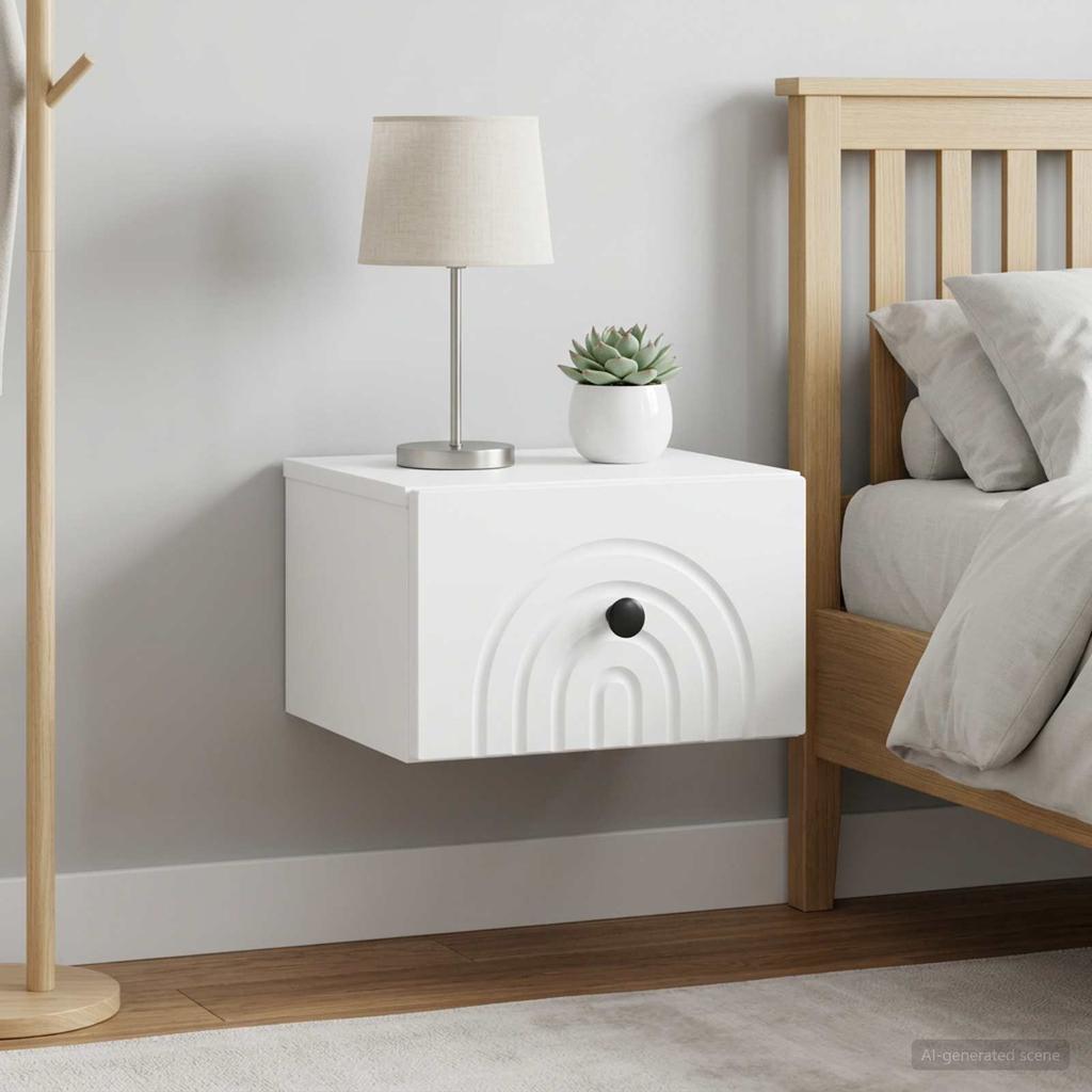 Wall Mounted Nightstand 2 pcs White 33 x 34.5 x 20 cm