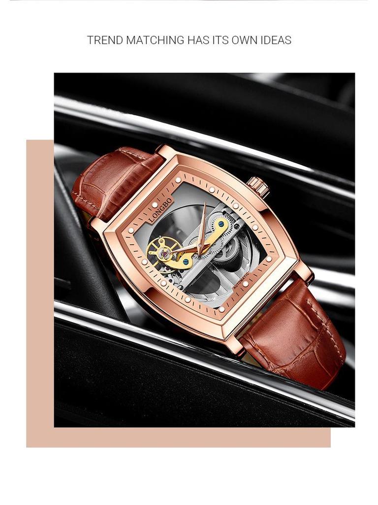 LONGBO Herren Minimalistische Mechanische Schwungrad Uhr 83270