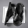 Fashion Men Flat Designer Soft Bottom Sandals Fashion Breathable Trendy All-match Lightweight Casual Leather Sandals Summer Walking Shoe