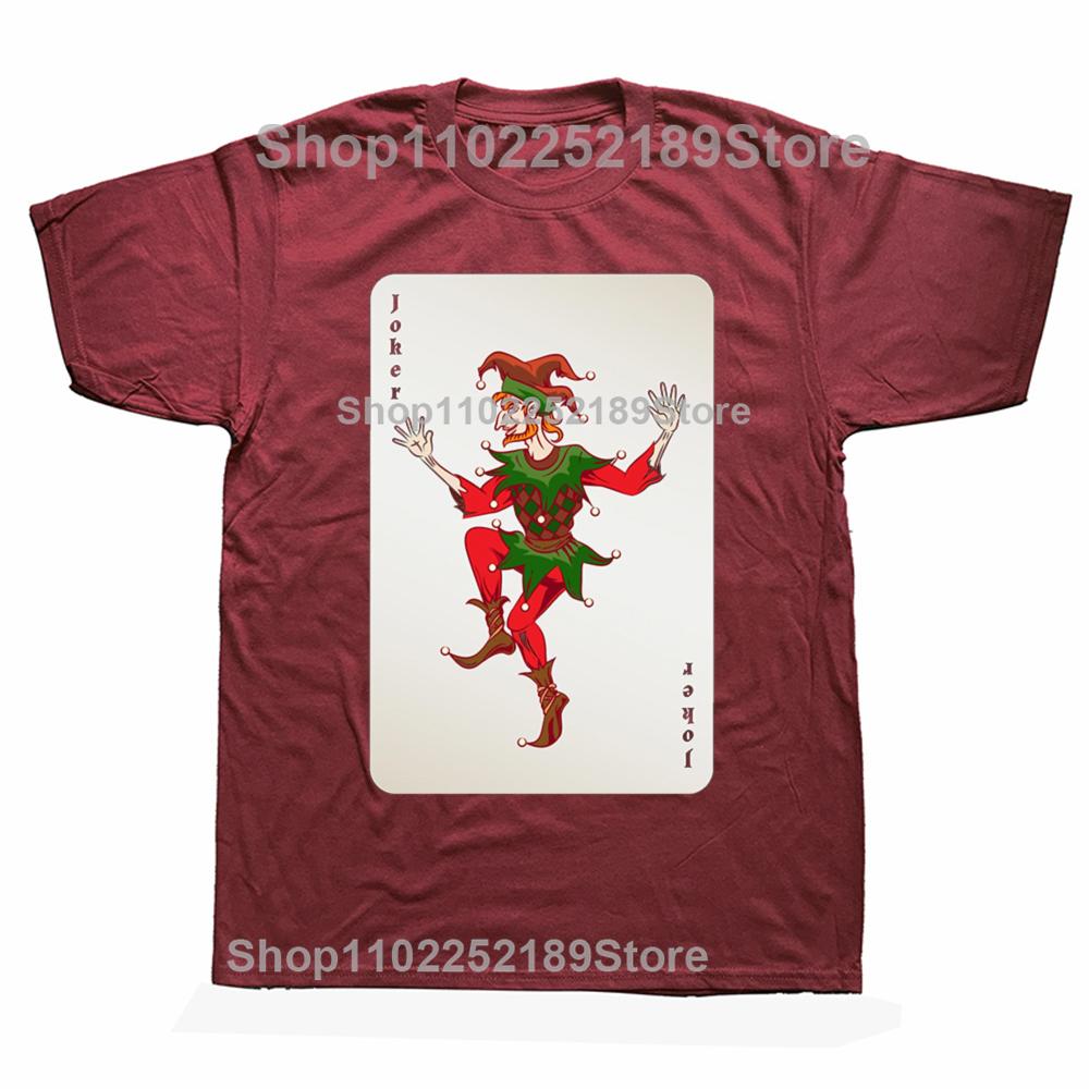 Lustige Joker Narr Poker Spielkarte Grafik T-Shirts Herren Damenmode Lässiges T-Shirt 100% Baumwolle Lockeres Übergroßes T-Shirt