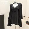 Sexy satin nightdress with chest pad women's spring and summer 1011 new ice silk thin suspender nightgown loungewear set