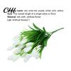 Simulation Flower 1 Bouquet Artificial Realistic Colorfast 21 Heads Vivid Fake Tulip Wedding Favors