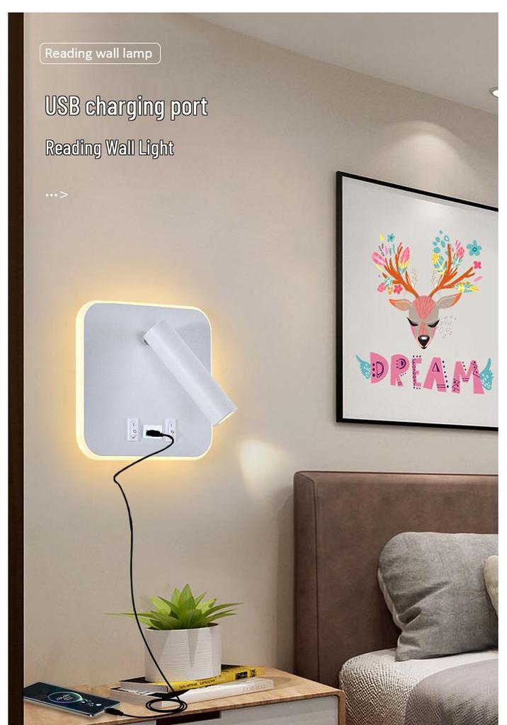 LED USB Wall Lamp for Reading - Bedside & Study Room