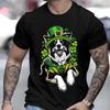 T-shirt for Men Border Collie Dog Family St Patrick's Day Irish Leprechaun Clover Summer Tshirts Short Sleeve Men's Tee Tops Y2k