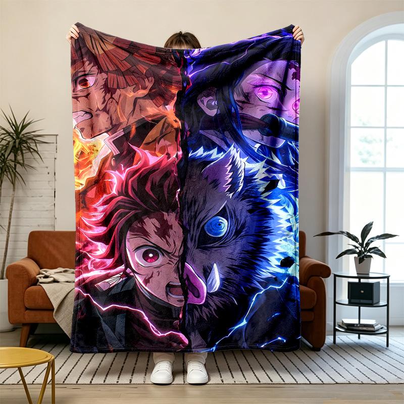 Demon Slayer Soft and comfortable flannel Suitable for sofas living rooms outdoor camping travel and also makes a great anniversary gif