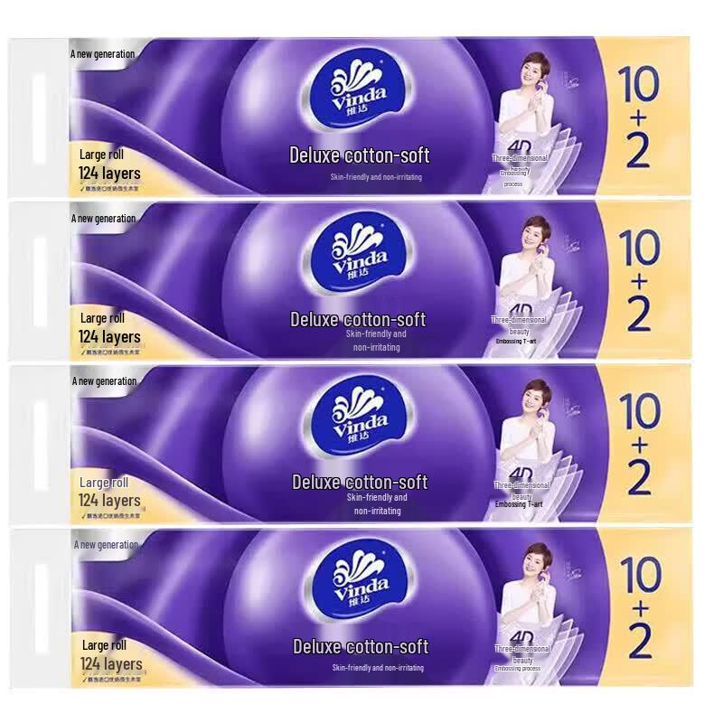 Vinda Cotton Tough 4-Ply Coreless Toilet Paper