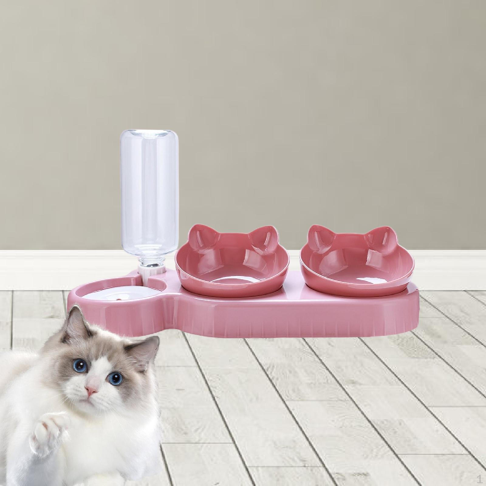 

Bowls, Raised Water Food Bowls Automatic Bottle Pink Red