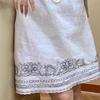 3816 Women's Summer Sleeveless Dress - Elegant White Cotton Linen with Unique Heavy Embroidery