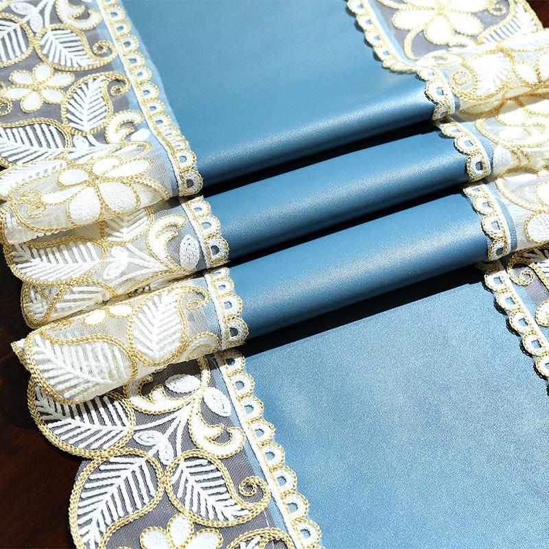 Waterproof Chinese Oil-proof Table Flag PU Coffee Table Tablecloth Tea Flag Long Light Luxury TV Cabinet