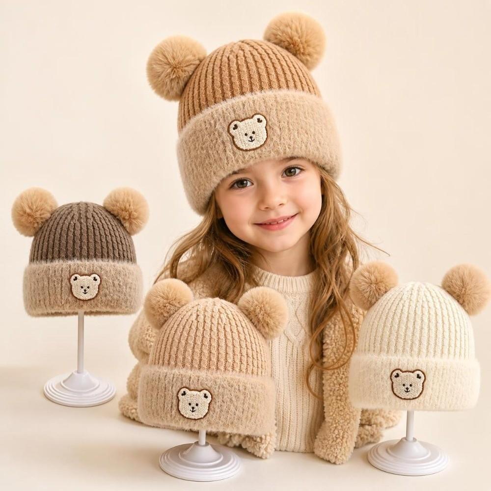 Windproof Knitted Baby Hat Thickened Beanie Hat New Winter Wool Hat Baby Kid