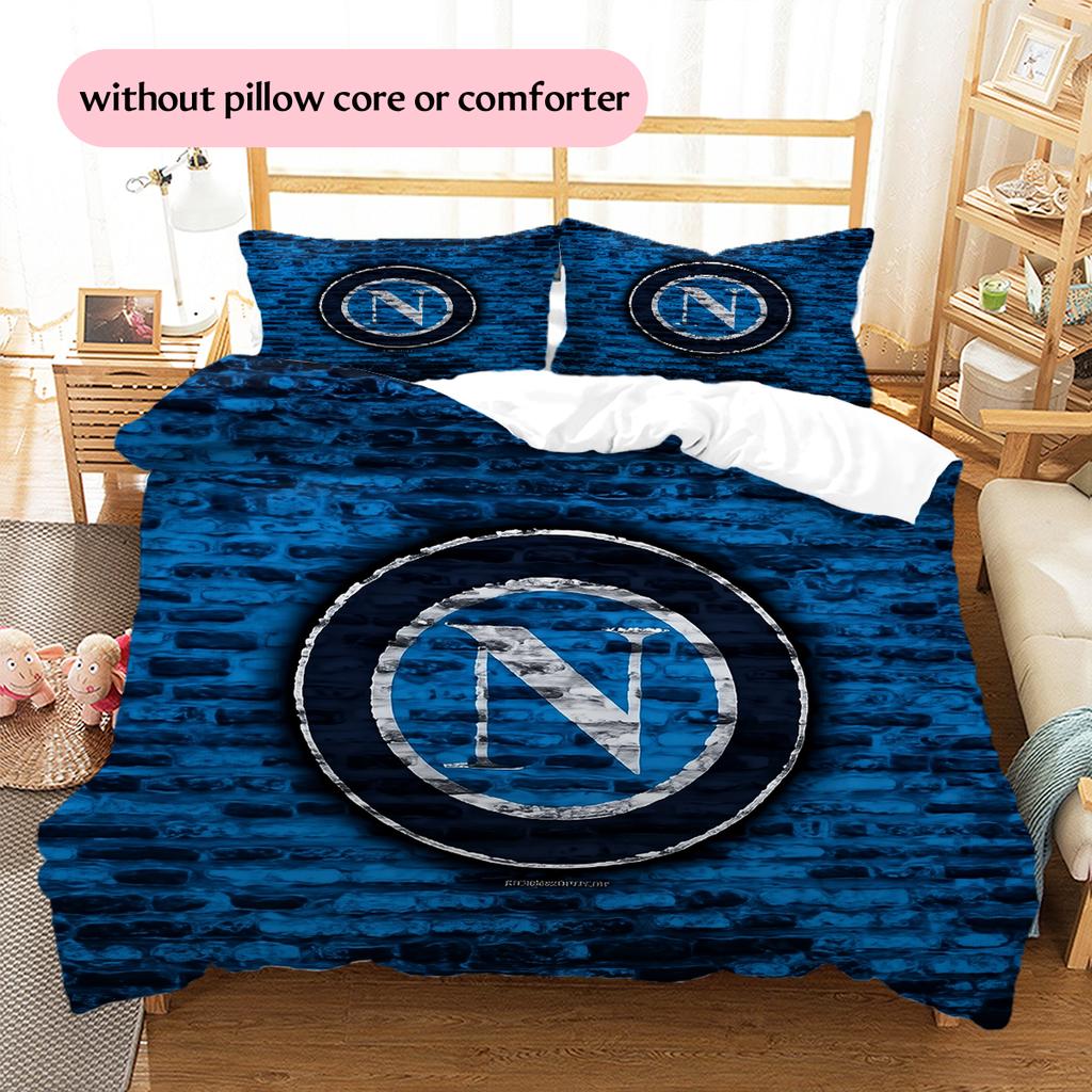 Napoli Pattern Bedding Home Decoration Birthday Gift (1 * duvet cover + 2 * pillowcase, without core)