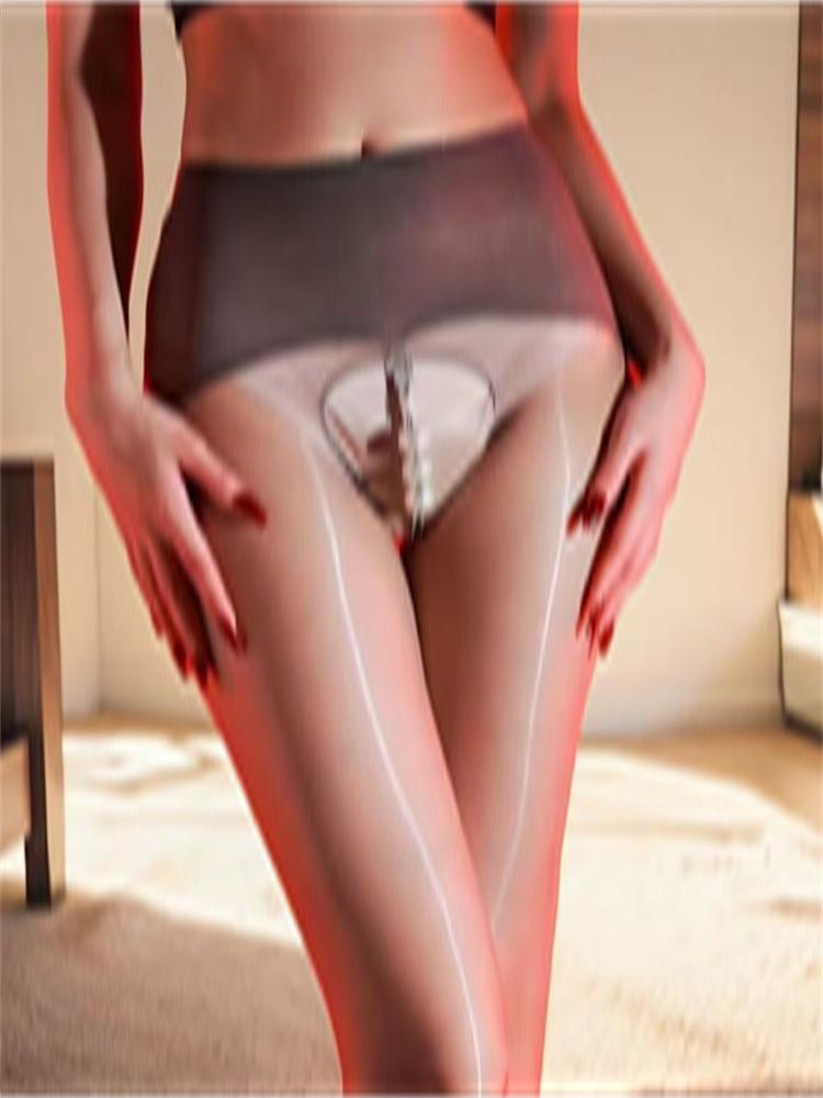 Olejowe Błyszczące Krocze Otwarte Z Perłą Seksowne Rajstopy dla KobietPrzezroczyste Jedwabiste Rajstopy Olejowe Wysoki Stan