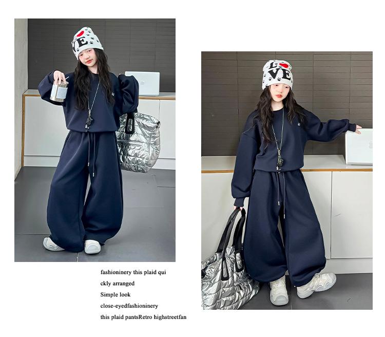 Mädchen 2025 Modische Frühling/Herbst Sportbekleidung Zweiteiliges Sweatshirt-Set