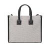 Burberry Freya Large Adjustable Strap Cotton And Calfskin Tote Bag Women Tote Bags Black Gray 80441421