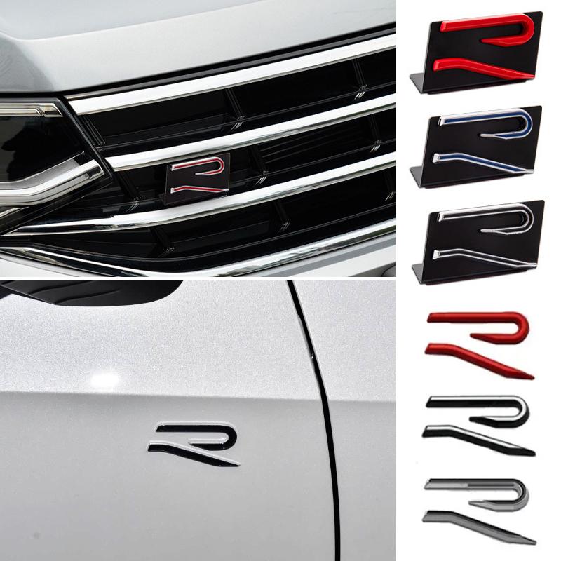 Ear1 Front Grill Emblem for Volkswagen VW New R RLine Polo Golf MK8 Touareg Passat Magotan Tiguan CC Car Body Side Trunk Sticker