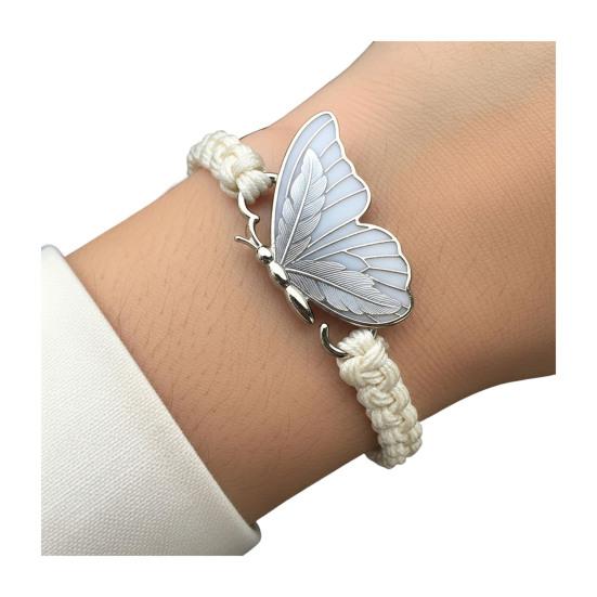 Hand-Woven Butterfly Bracelet Traditional Knitting Techniques Adjustable Wristband Meaningful Gift Wrist Accessory