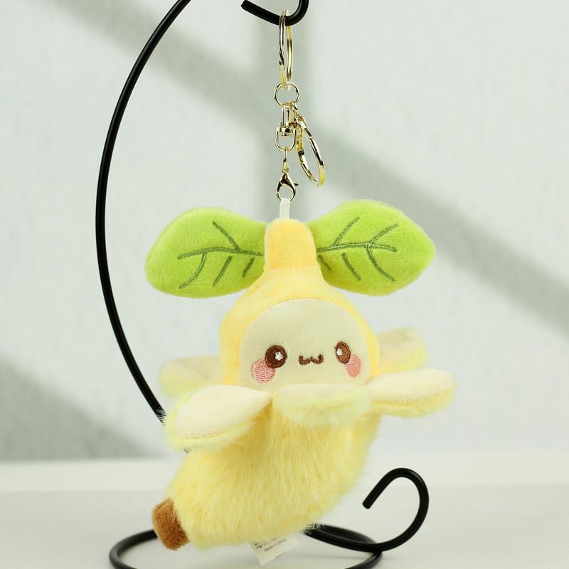 Fruit Plush Toy Banana Keychain Cute Stuffed Doll For Bags And Keys