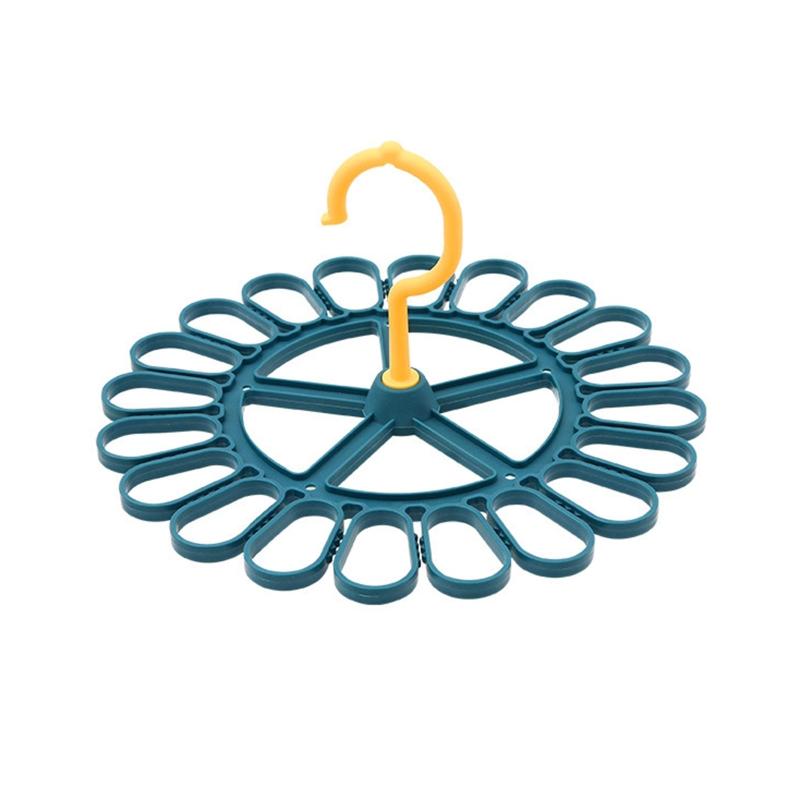 

Круглая сушилка, вращающаяся вешалка для белья, стойка для хранения, 20 зажимов, вешалка для нижнего белья, носков, галстуков, детских нагрудников синий