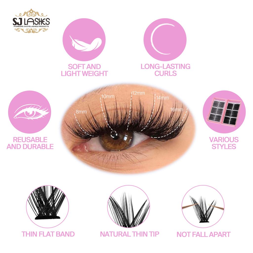 Hot-Selling DIY Eyelash Extension Kits 32 Rows Hot-Melt Hair Thick 30D 40D Single Cluster False Eyelashes Eyelashes