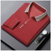 New Spring and Summer Leisure Business Simple Solid Color Loose Oversize Polo Shirt with Polo Collar Long Sleeves for Men